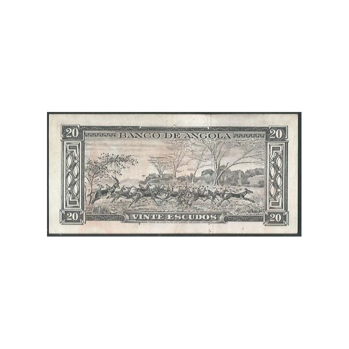 Angola 20 Escudos 10 Jun 1962 P92 reverso