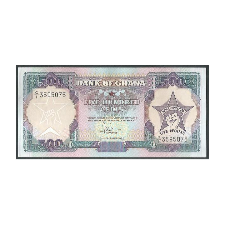 Ghana 500 Cedis 31 Dic 1986 P28a