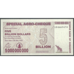 Zimbabwe 5.000.000.000 Dollars 15 May 2008 P61