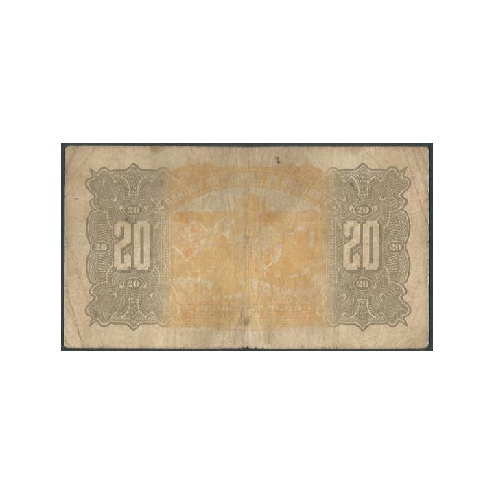 Bulgaria 20 Leva 1922 P36a reverso