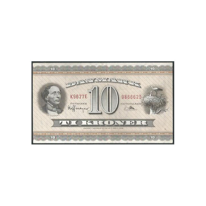 Dinamarca 10 Kroner 1966 P44y