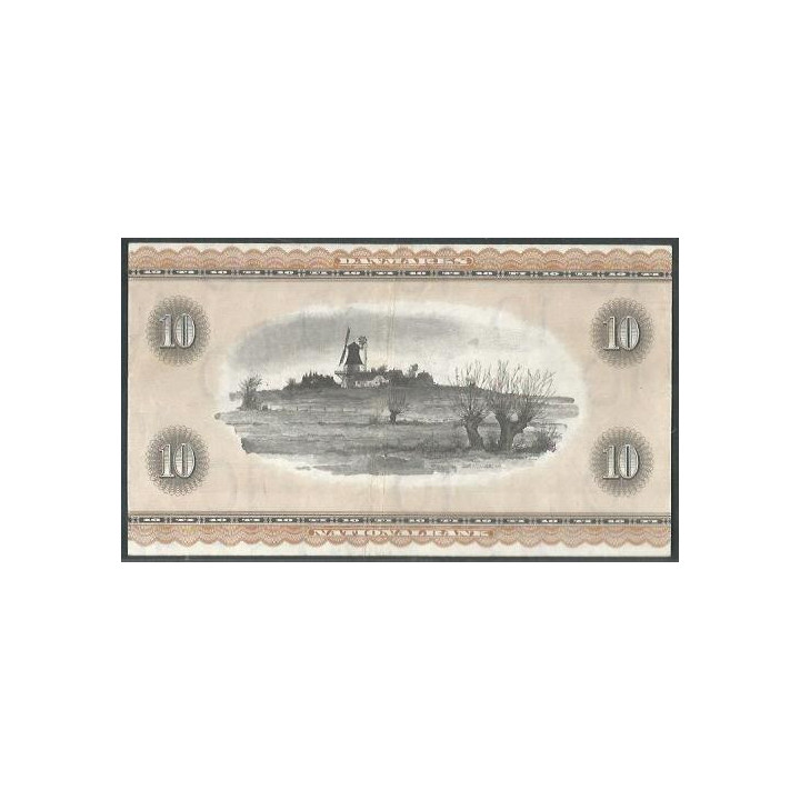 Dinamarca 10 Kroner 1966 P44y reverso