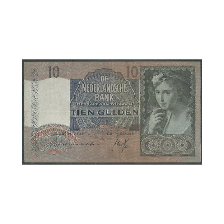 Holanda 10 Gulden 27 Jul 1940 P56a