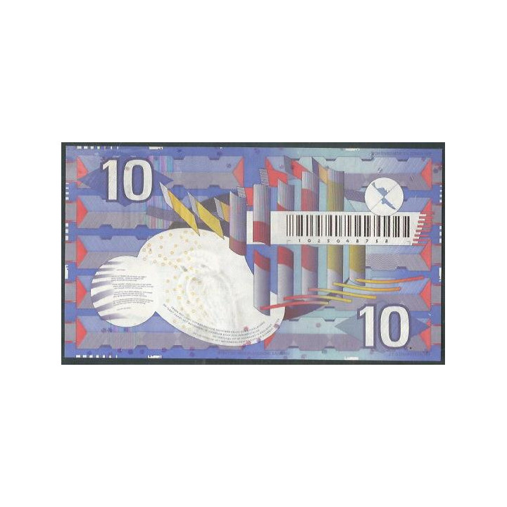Holanda 10 Gulden 1 Jul 1997 P99 reverso