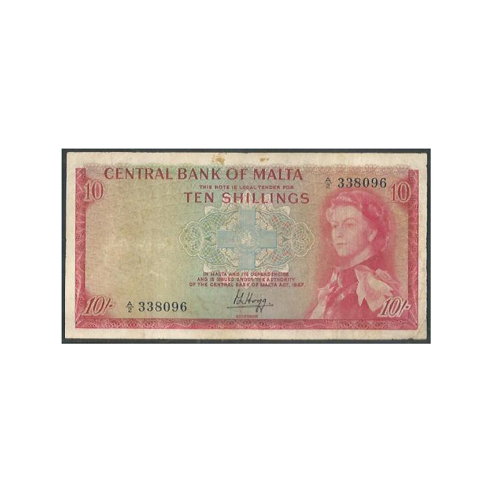 Malta 10 Shillings L1967 (68) P28a