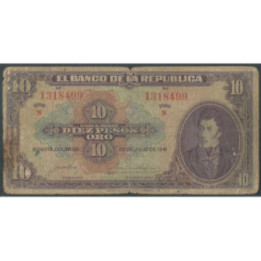 Billete de 10 Pesos 20 Jul 1941 BGW165