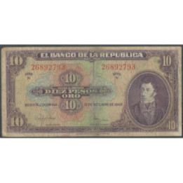 Billete de 10 Pesos 12 Oct 1949 BGW171