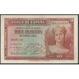 España 10 Pesetas 1935 P86a