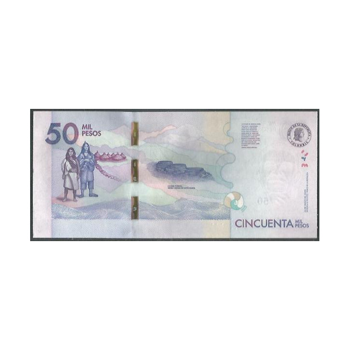 Billete de 50.000 Pesos 26 May 2020 CH BGWNF50- reverso