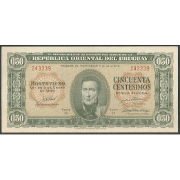 Uruguay 50 Centesimos L1939 Serie H P34