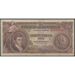 Billete de 20 Pesos 1 ene 1953 BGW218