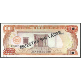 Rep. Dominicana 100 Pesos 1994 "Muestra sin valor" P136s2