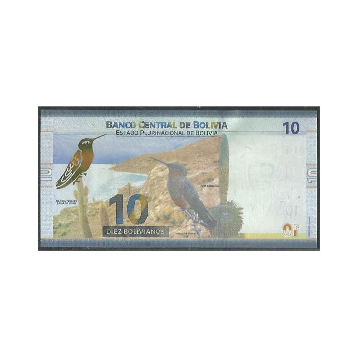 Bolivia 10 Bolivianos L 28 Nov 1986 Serie A P248b reverso