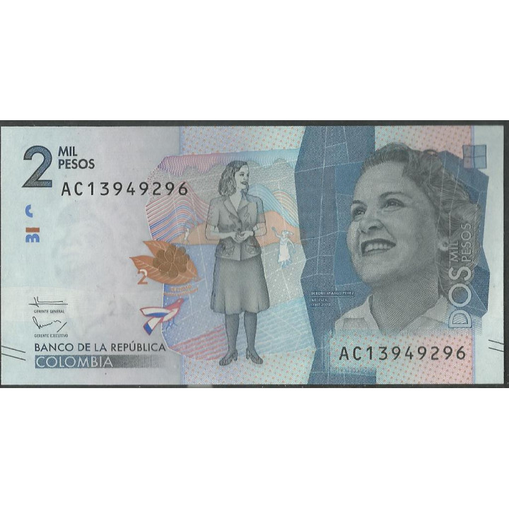 Billete de 2.000 Pesos 19 Ago 2015 Serie AC BGWNF2-3