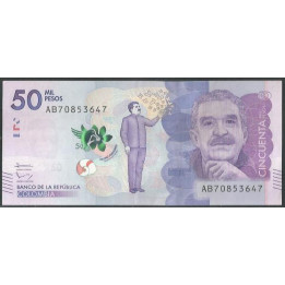 Billete de 50.000 Pesos 19 Ago 2015 AB BGWNF50-2