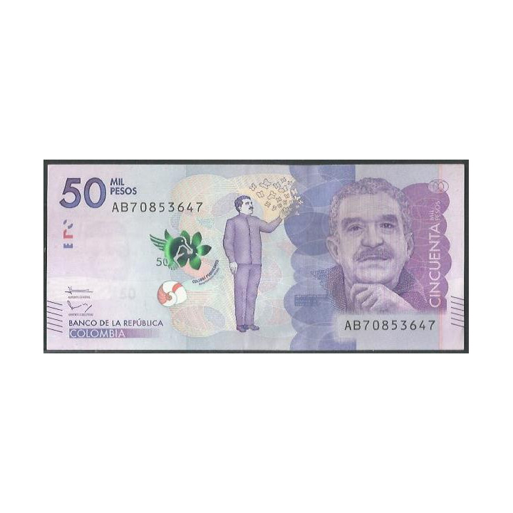 Billete de 50.000 Pesos 19 Ago 2015 AB BGWNF50-2
