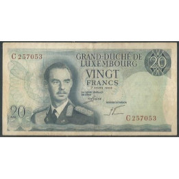Luxemburgo 20 Francs 7 Mar 1966 P54a