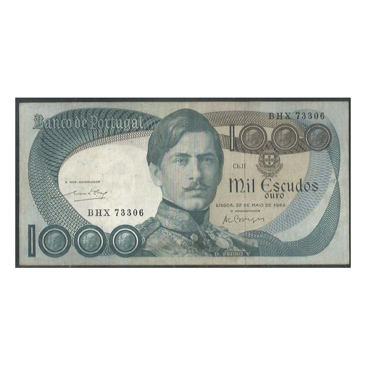 Portugal 1.000 Escudos 28 May 1968 P175a