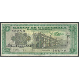 Guatemala 1 Quetzal 3 Ene 1969 P52f