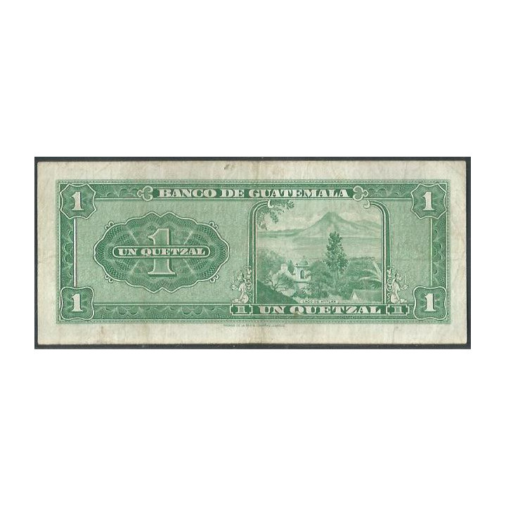 Guatemala 1 Quetzal 3 Ene 1969 P52f reverso