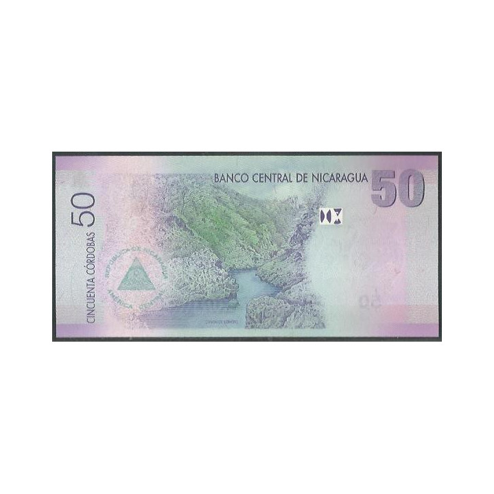 Nicaragua 50 Cordobas 12 Sep 2007 P203a reverso