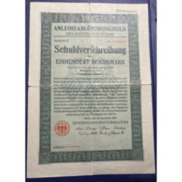 Alemania - Bono de deuda del Imperio 100 Reichsmark 16 Jul 2025