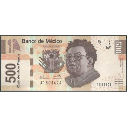 Mexico 500 Pesos 1 Ago 2017 Serie BM P126LM