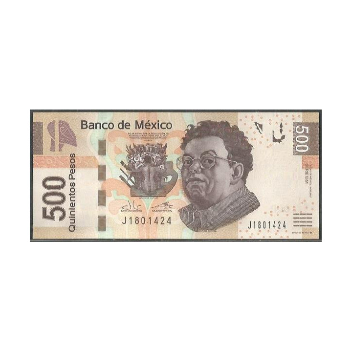 Mexico 500 Pesos 1 Ago 2017 Serie BM P126LM