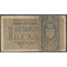 Croacia 1 Kuna 25 Sep 1942 P7b