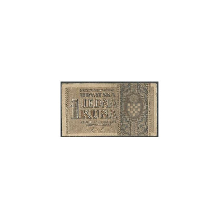 Croacia 1 Kuna 25 Sep 1942 P7b