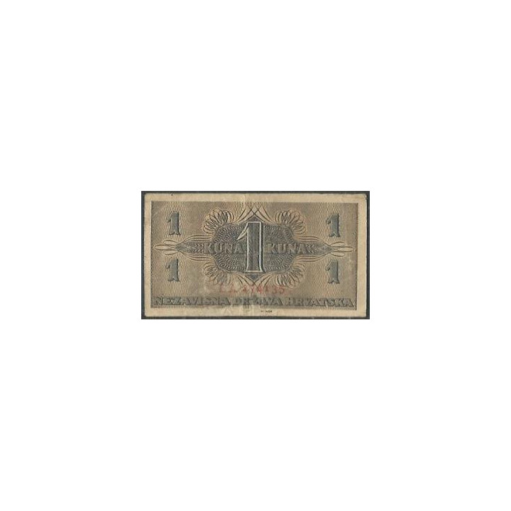 Croacia 1 Kuna 25 Sep 1942 P7b reverso