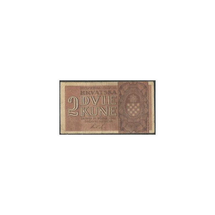 Croacia 2 Kuna 25 Sep 1942 P8b