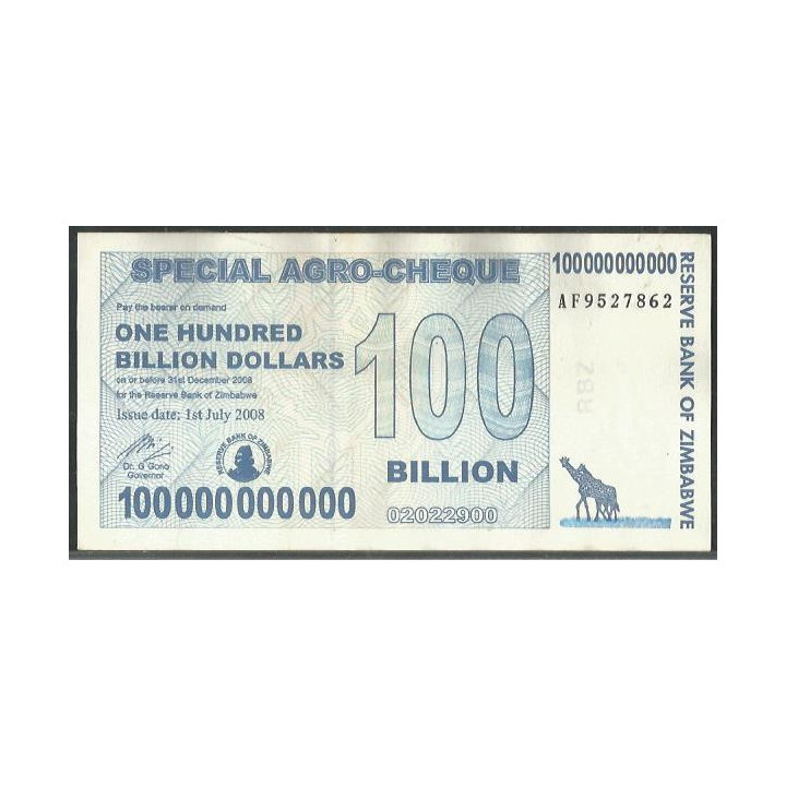 Zimbabwe 100.000.000.000 Dollars 1 Jul 2008 P64