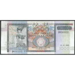 Burundi 1.000 Francs 1 May 2000 P39a