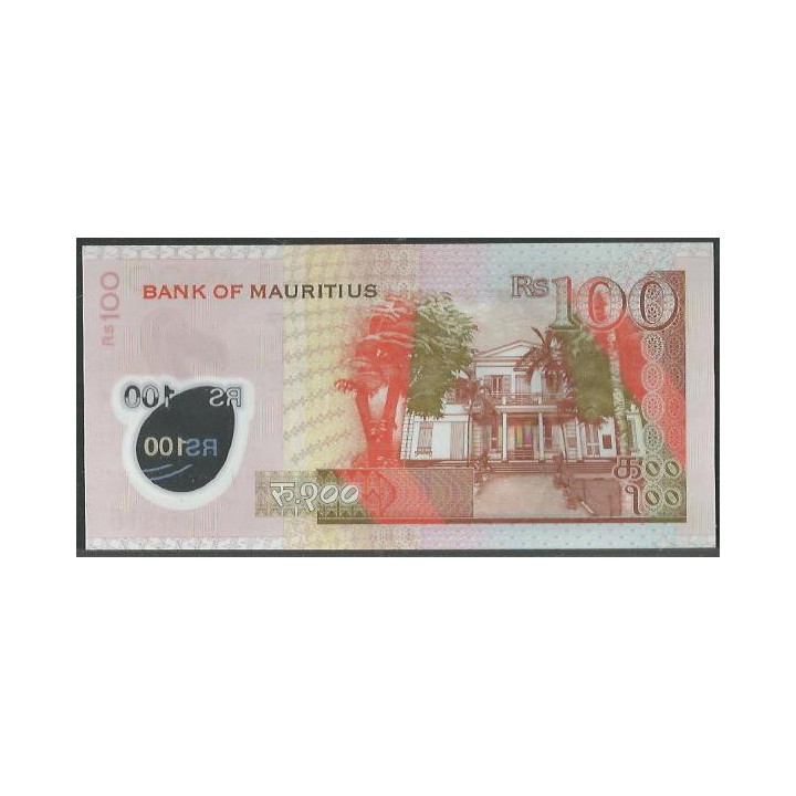 Mauricio 100 Rupias 2024 P65A reverso