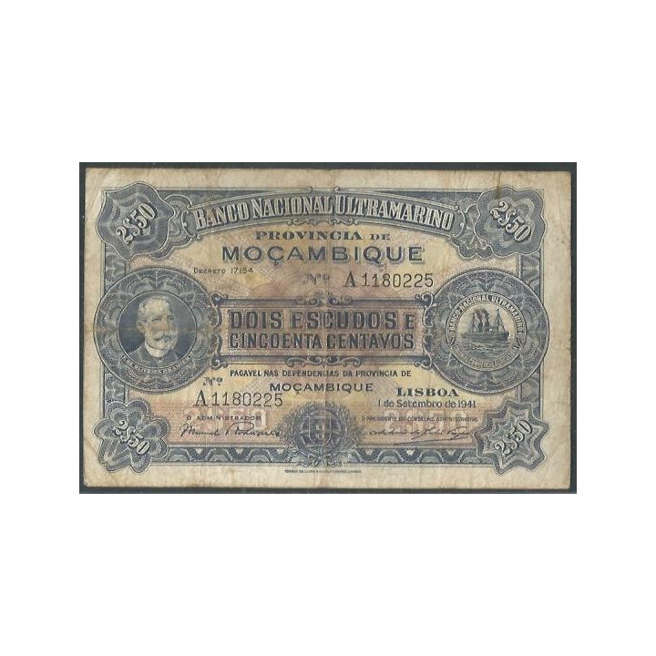 Mozambique 25 Escudos 1 Sep 1941 P82