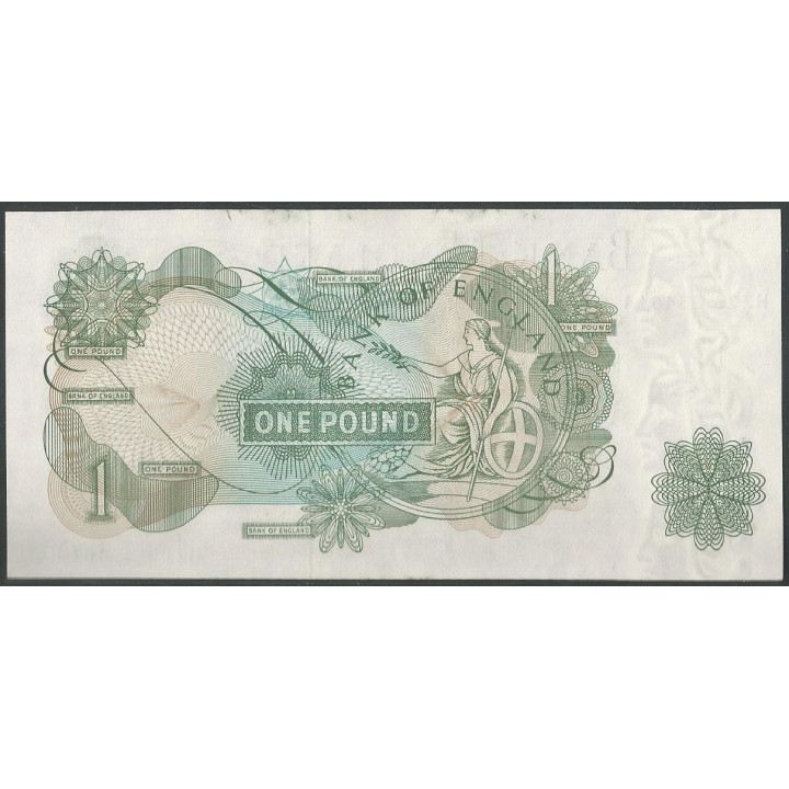 Inglaterra 1 Pound ND1970-77 P374g reverso