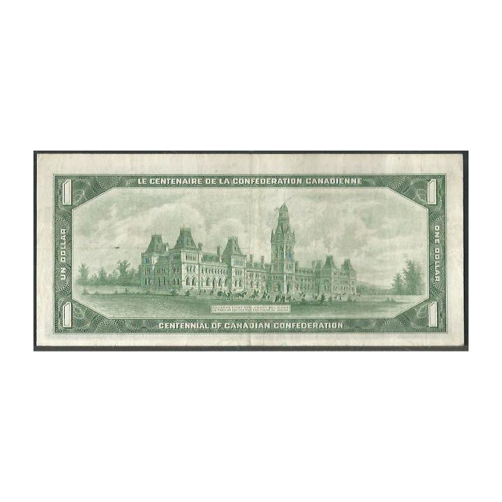 Canada 1 Dollar 1954 (1961-72) P74b reverso