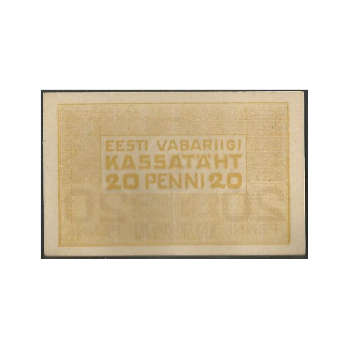 Estonia 20 Penni ND1919 P41a reverso