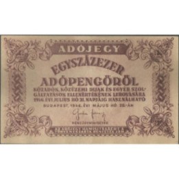 Hungria 100.000 Adopengo 28 May 1946 P144