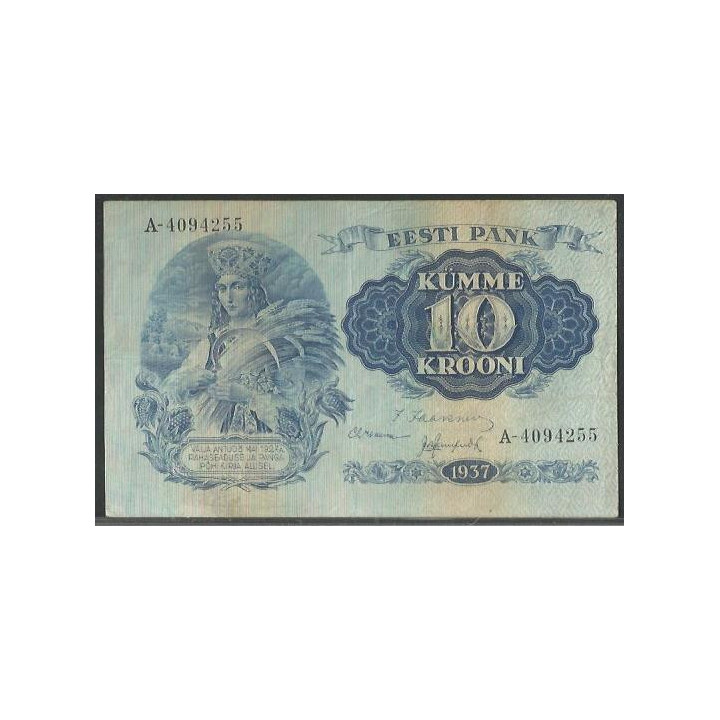 Estonia 10 Krooni 1937 P63a