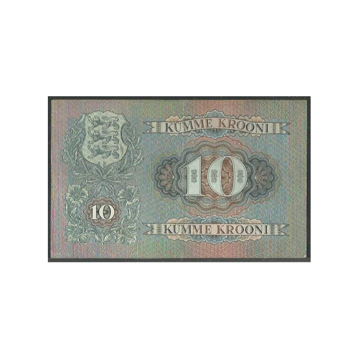Estonia 10 Krooni 1937 P63a reverso