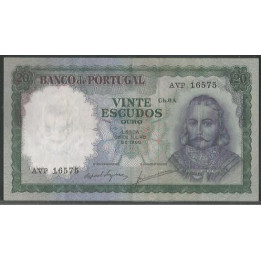 Portugal 20 Escudos 26 Jul 1960 P163a