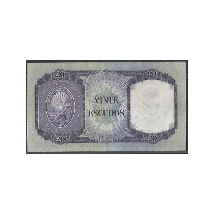 Portugal 20 Escudos 26 Jul 1960 P163a reverso