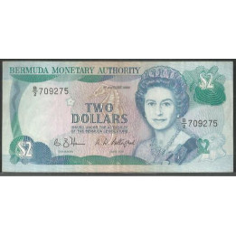 Bermuda 2 Dollars 1 Ago 1989 P34b