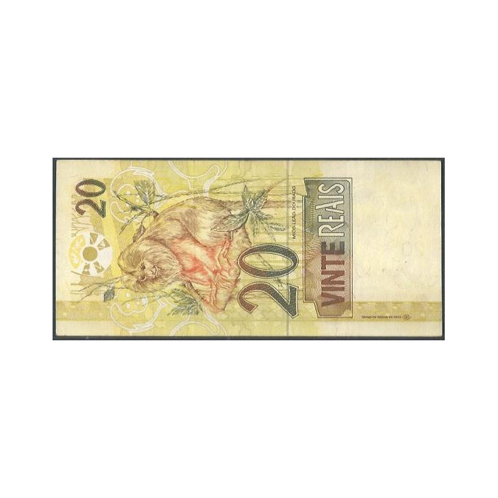 Brasil 20 Reales ND2002- Firma 40 A P250b reverso