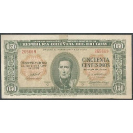 Uruguay 50 Centesimos L1939 Serie G P34