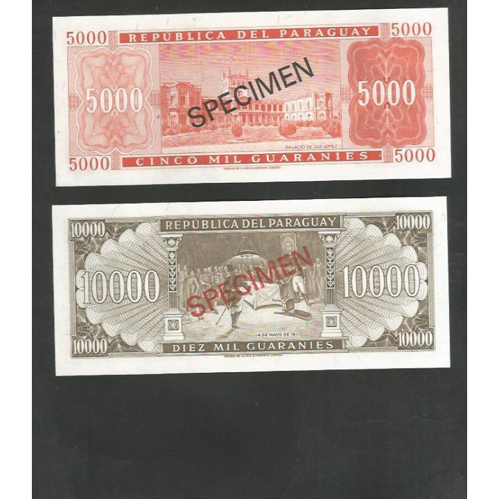 Paraguay Set Specimenes 1999 PCS1 reverso