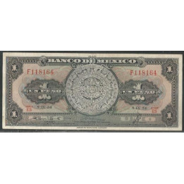 Mexico 1 Peso 8 Sep 1954 Serie ES P56b