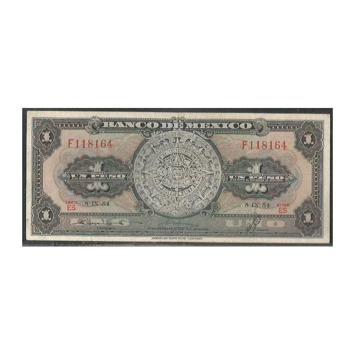 Mexico 1 Peso 8 Sep 1954 Serie ES P56b